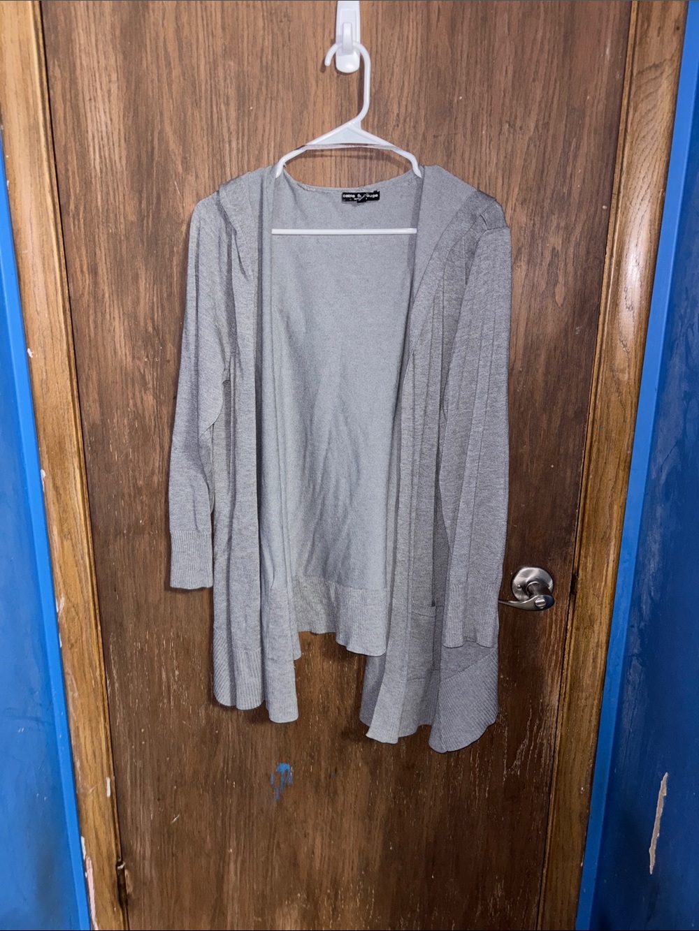 Cable & Gauge Light Gray Knit Open Cardigan